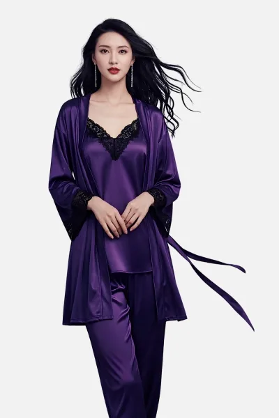 Nighty Set 3 Piece Night Wear For Women / Sleepwear Nighty (Short Gown + Inner Dress)